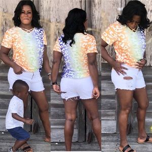 Colorful leopard top